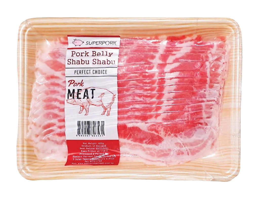 FROZEN PORK BELLY SHABU-SHABU (400G) 刷刷三层肉片 (400G)